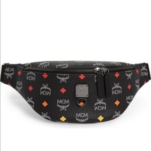 mcm black fanny pack